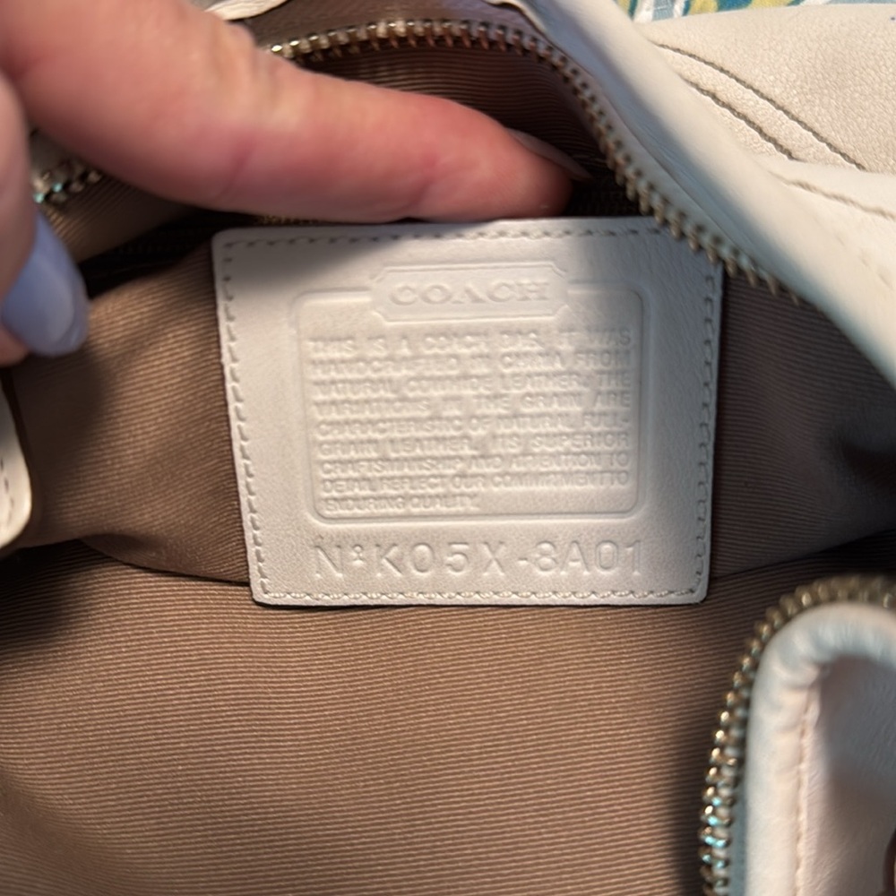 Vintage Y2k Coach Soho Cream Ivory Bone Leather Small Shoulder Hobo Bag 9541 - Picture 7 of 13